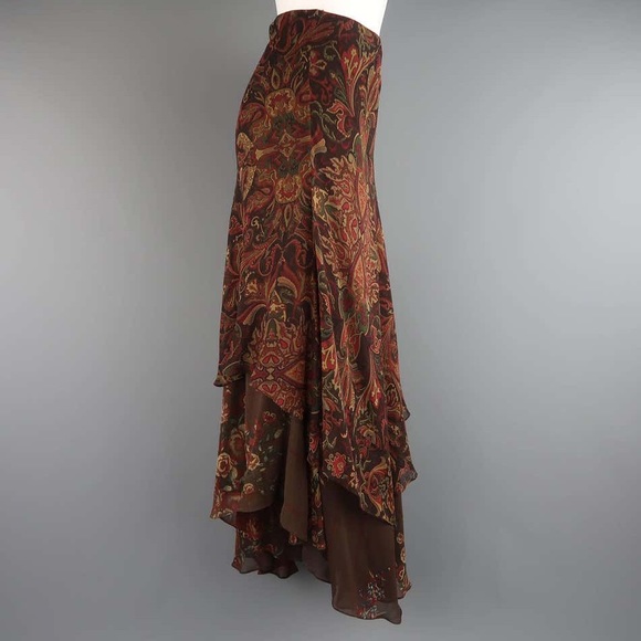 Ralph Lauren Black Label Silk Skirt Long - Picture 4 of 7
